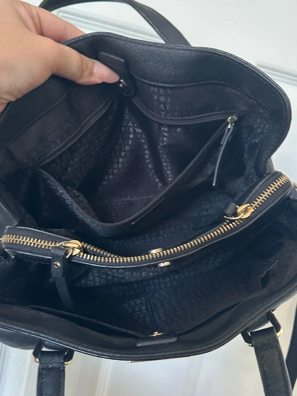 Kate Spade Black Structured Dome Satchel Handbag